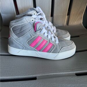 adidas Kids Gray and Pink Sneakers